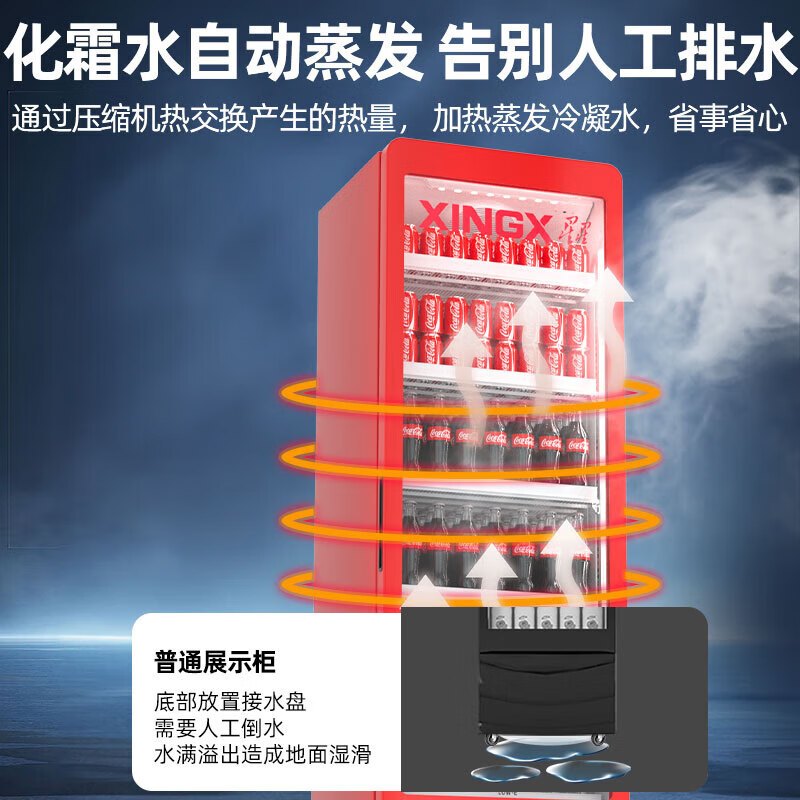 星星(XINGX)LSC-858W展示柜冷藏保鲜柜风冷无霜饮料柜商用一级能效单门立式冰柜超市便利店陈列柜啤酒酒水冷柜