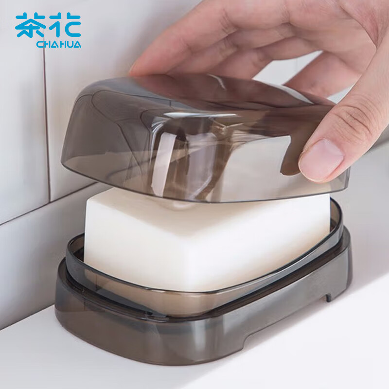茶花 肥皂盒250002皂碟香皂盒子 香皂肥皂沥水盒 茜拉普 1只装