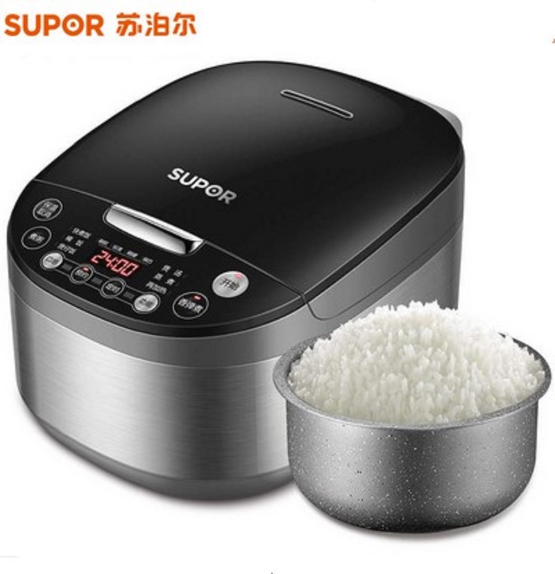 苏泊尔(SUPOR) 电饭煲4L麦饭石内胆耐用大火力触控口感可选智能电饭煲电饭锅 香弹煮 拉丝金属机身 40FC858