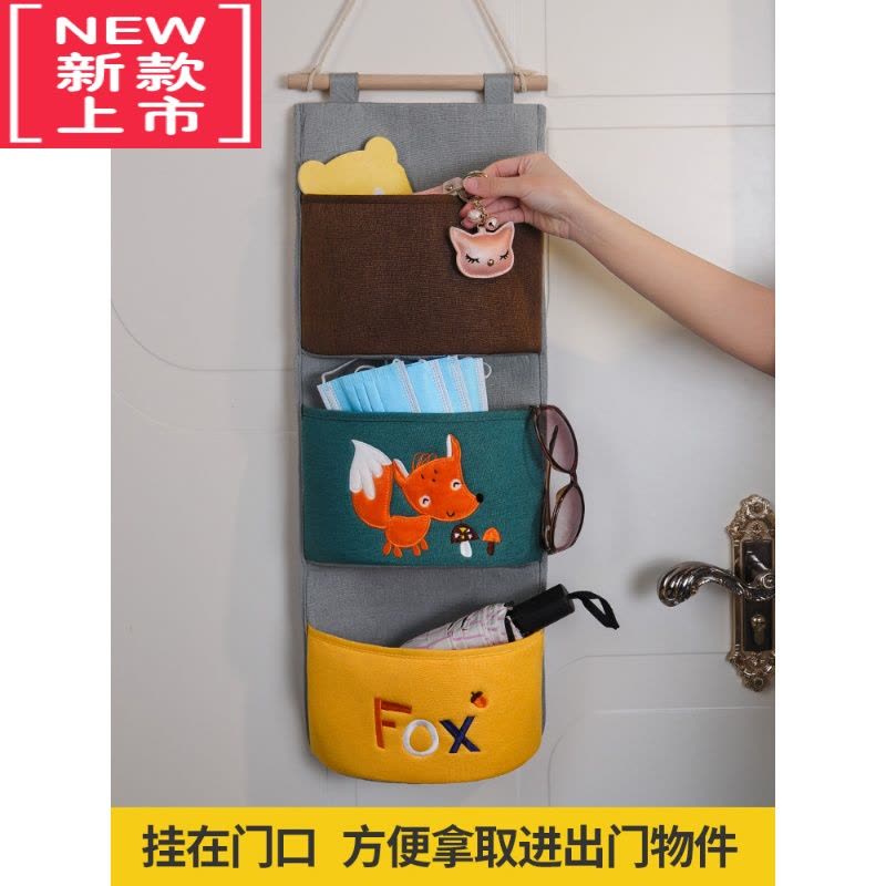可莉允挂墙收纳袋挂袋 宿舍房间置物袋壁挂袋子墙挂式门后床头墙上布袋图片