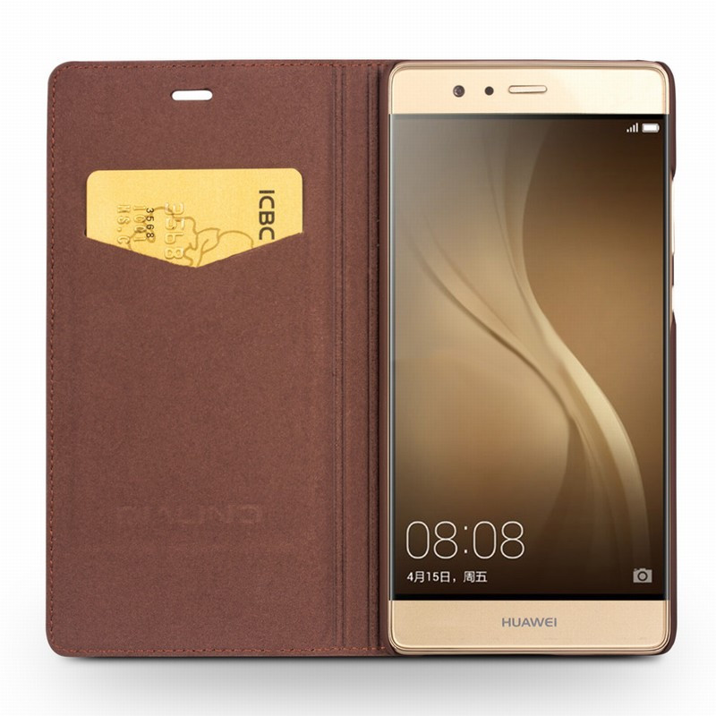 HUAWEI/华为进口真皮p9plus手机壳保护套/智能皮套 适用于华为p9 5.2英寸 经典棕