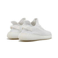 阿迪达斯adidas YEEZY BOOST 350 V2纯白椰子男女通用款防滑耐磨橡胶底限量休闲跑步鞋 CP9366