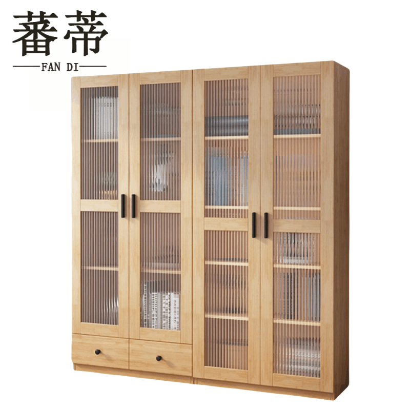 蕃蒂书柜四门二抽套图片
