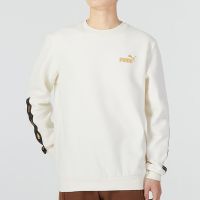 彪马（PUMA）卫衣男装新款运动服跑步训练针织毛圈保暖宽松休闲圆领套头衫 674346-73 ZP S 674346-65/白色