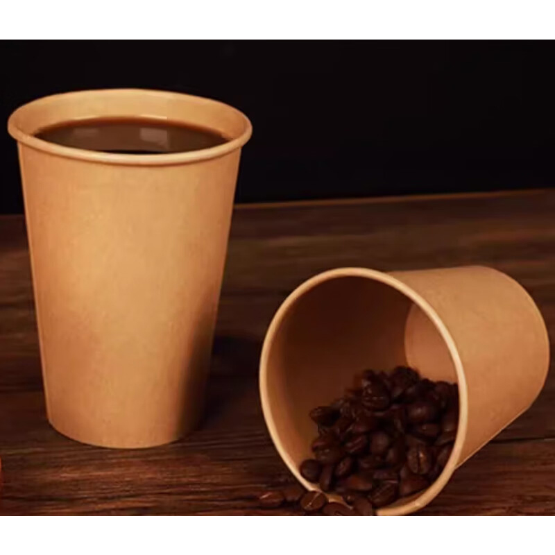 小鹭漫漫 牛皮纸杯一次性杯子茶水杯家用办公招待水杯整箱加厚大纸杯 [约250ml] 1000只高清大图