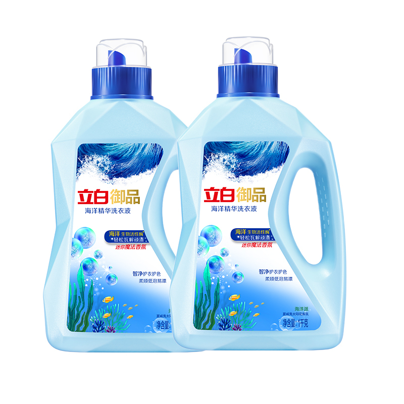 立白洗衣液套装1kg*2瓶御品款yp-hyjhfs1-2(包装随机)
