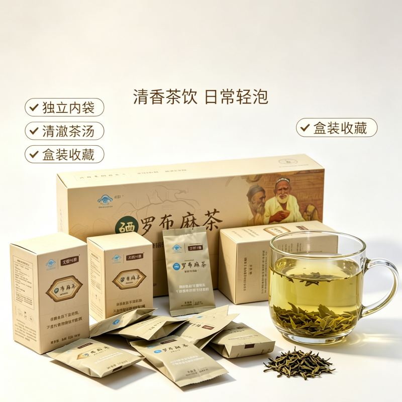 大爱兴疆罗布麻茶 富硒罗布麻袋泡茶 新疆茶叶礼盒180g [罗布麻礼盒] 3g*60 袋/盒高清大图