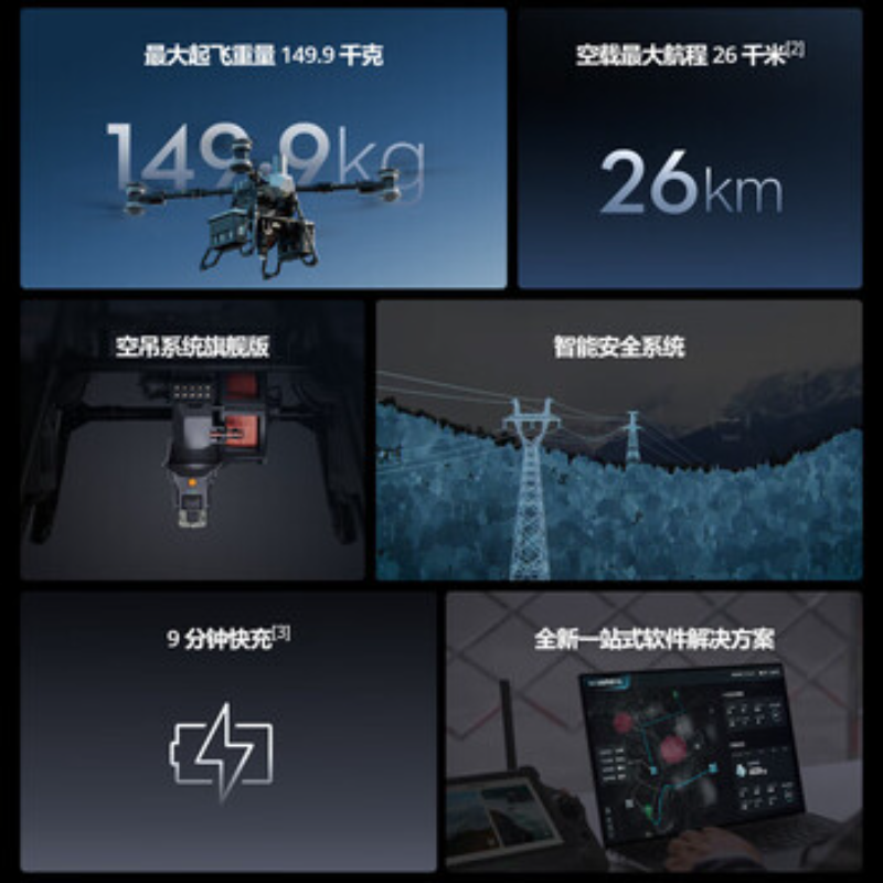 大疆创新(DJI) 专业级空吊运载机FlyCart 100 空吊系统旗舰充电站版高清大图