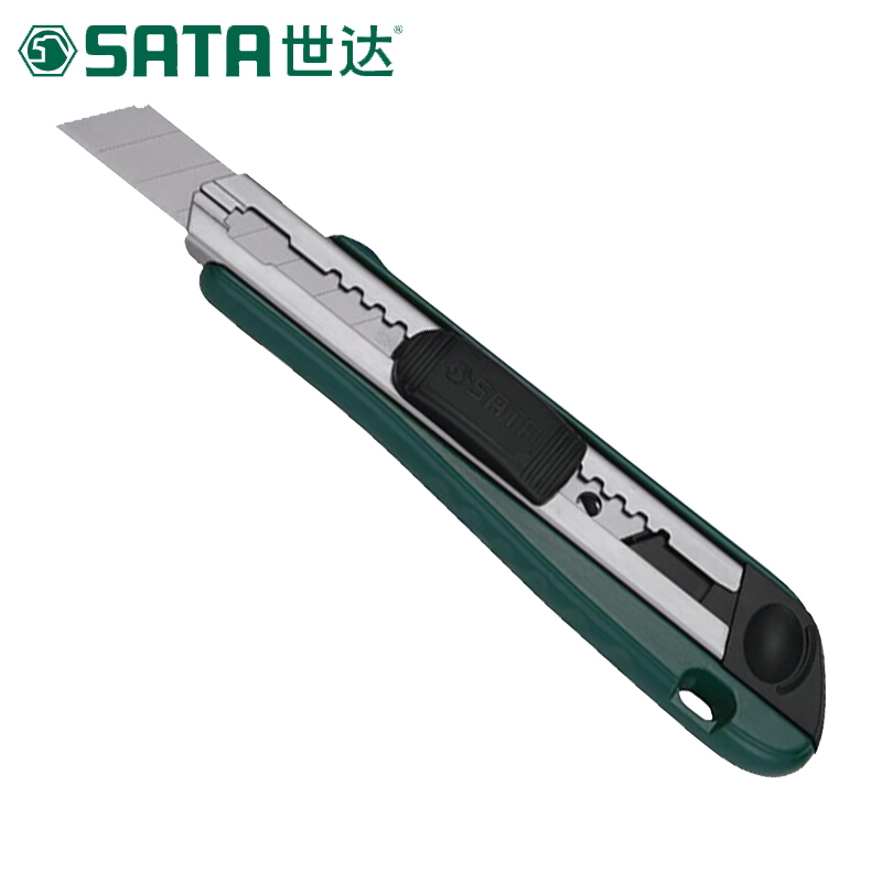 世达(SATA)93430 工业级金属美工刀 壁纸刀 裁纸刀 贴膜刀 纸刀片18mm 1把高清大图