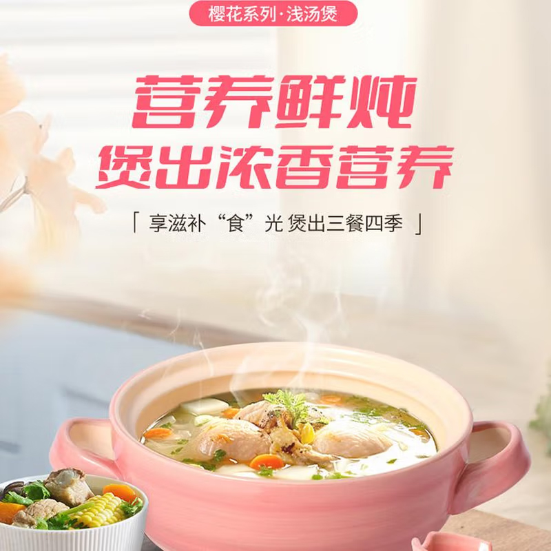爱仕达樱花陶瓷桌面煲手绘家用耐高温明火石锅炖鸡汤煲砂锅2.5L RXC25P2Q 个高清大图