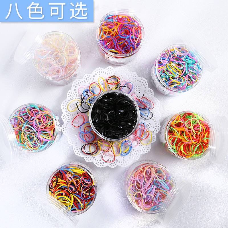 1000根装韩版小橡皮筋不伤圈加厚一次性女孩成人扎头绳黑色头饰品儿童