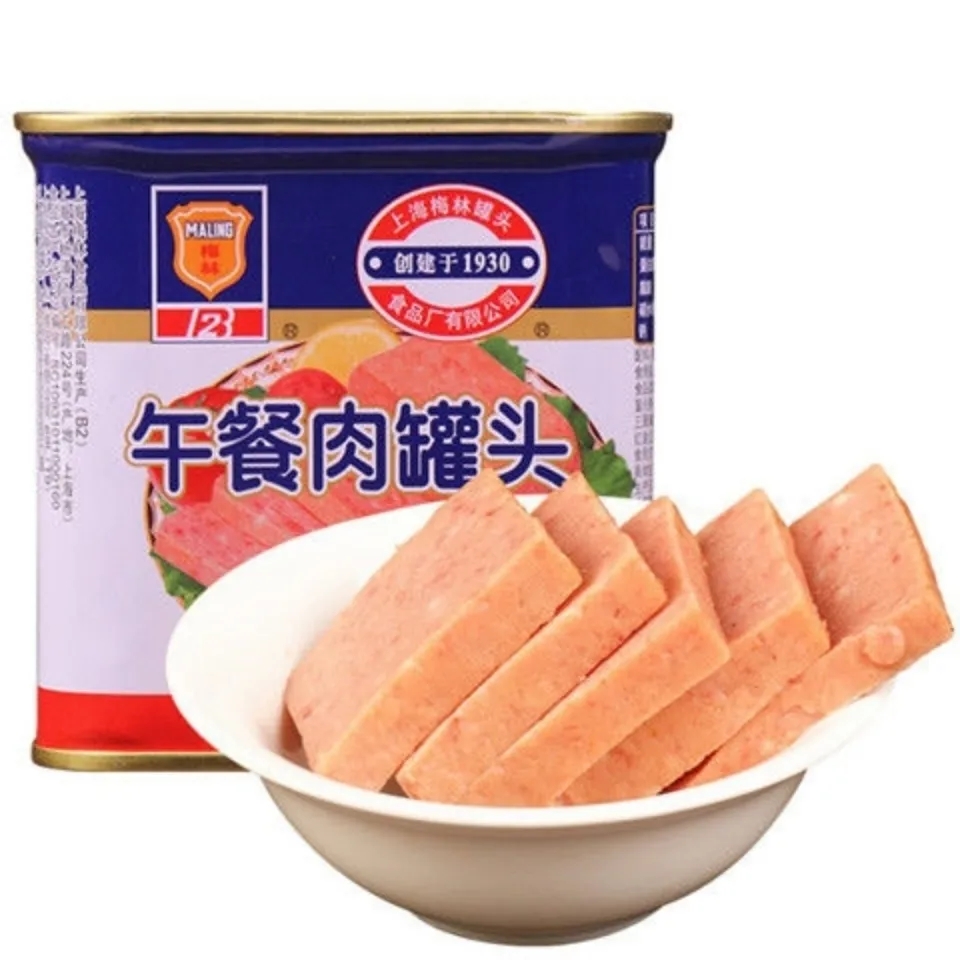 上海梅林午餐肉罐头 198g/340g/227g罐 即食火锅食材三明治速食熟食 糖醋排骨227g*3罐