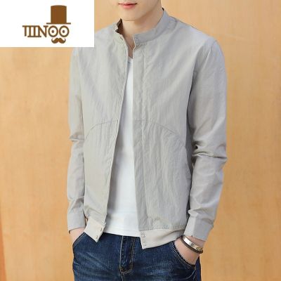 YANXU2023新款夏季外套男士防晒服皮肤风衣轻薄透气帅气夹克衫潮流冰丝 灰色 2XL