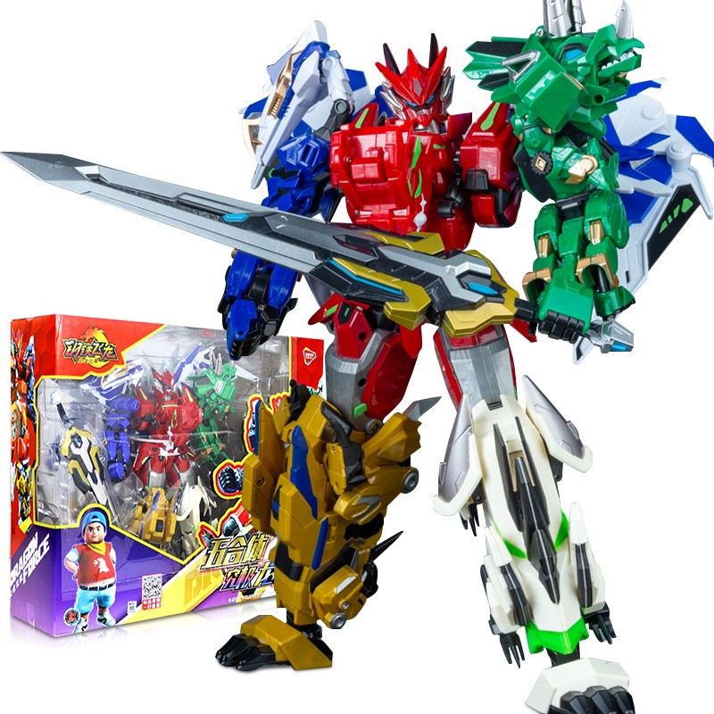 德馨龙魂觉醒360mm神龙号五合体玩具套装机器人金刚男孩玩具312岁