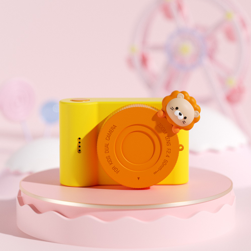 萌物智造C5触屏儿童相机WIFI相机4800w像素1080P录像3.0英寸触摸屏玩具生日礼物小狮子黄32G