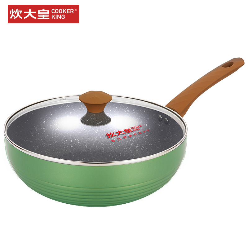 炊大皇(COOKER KING)新钻不粘炒菜锅家用平底炒锅易洁锅具明火燃气电磁炉通用30cmCG30XZ-1