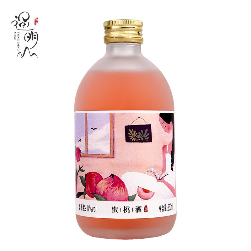 通明山 微醺网红高颜值水果酒 女士甜酒 蜜桃味果酒 8度 330ml*1瓶 单瓶装高清大图