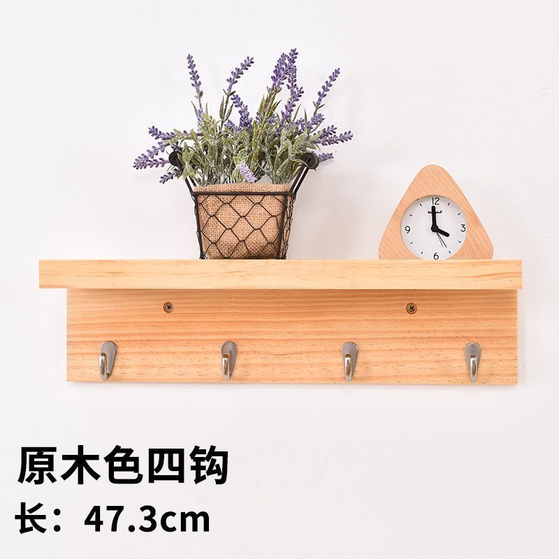 汐岩创意衣帽架壁挂实木家用简约经济型衣架子玄关衣架卧室墙上挂衣架高清大图
