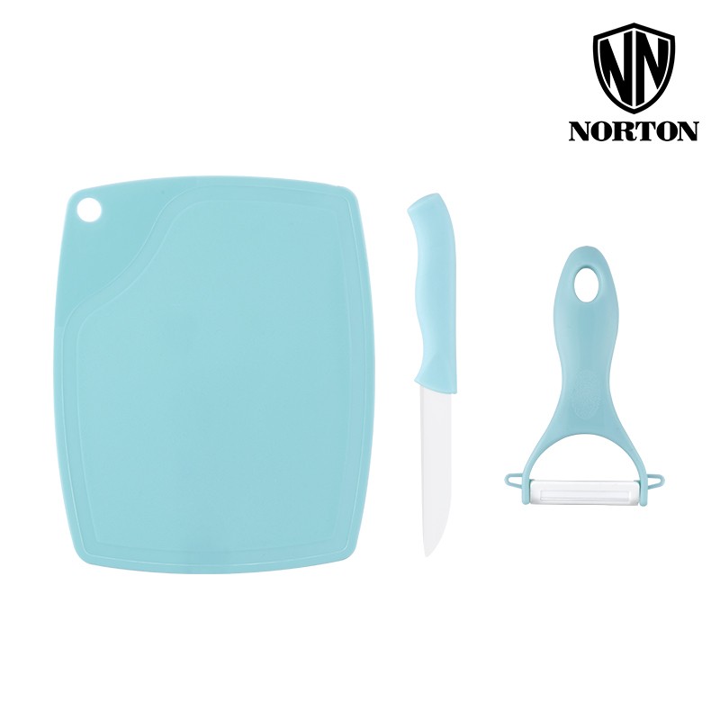诺顿(NORTON) 5GAL003 砧板+水果刀+刨皮器 艾伦厨房小帮手3件套高清大图