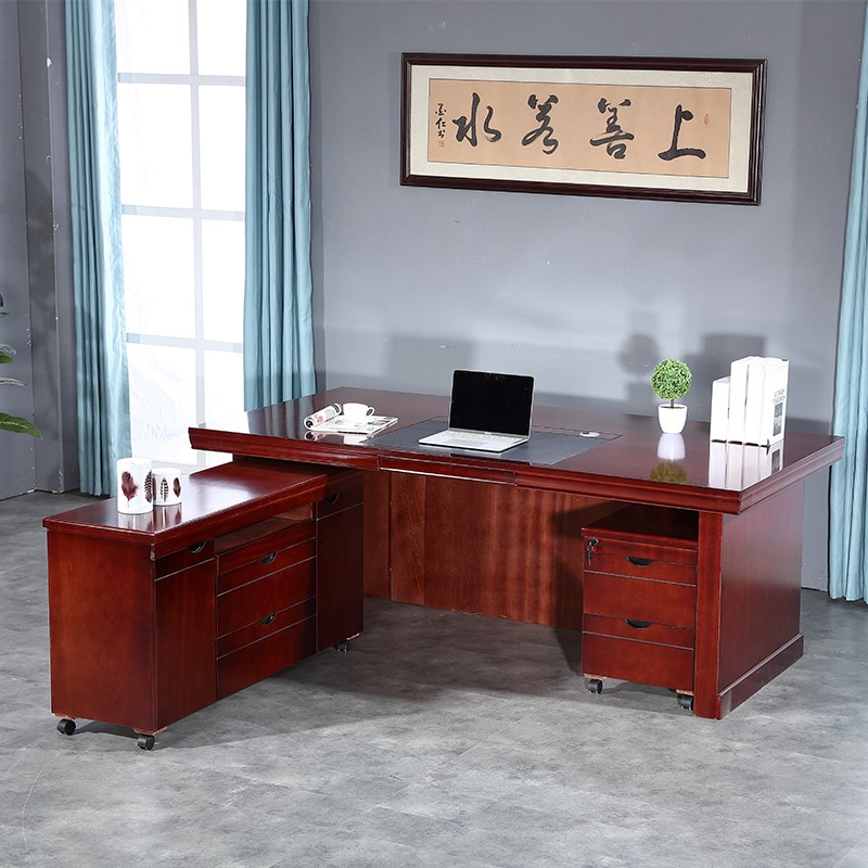 金扎特老板桌总裁桌老板台大班台老板桌经理桌主管桌简约中式单人 1.8米班台(含副柜、小柜)高清大图