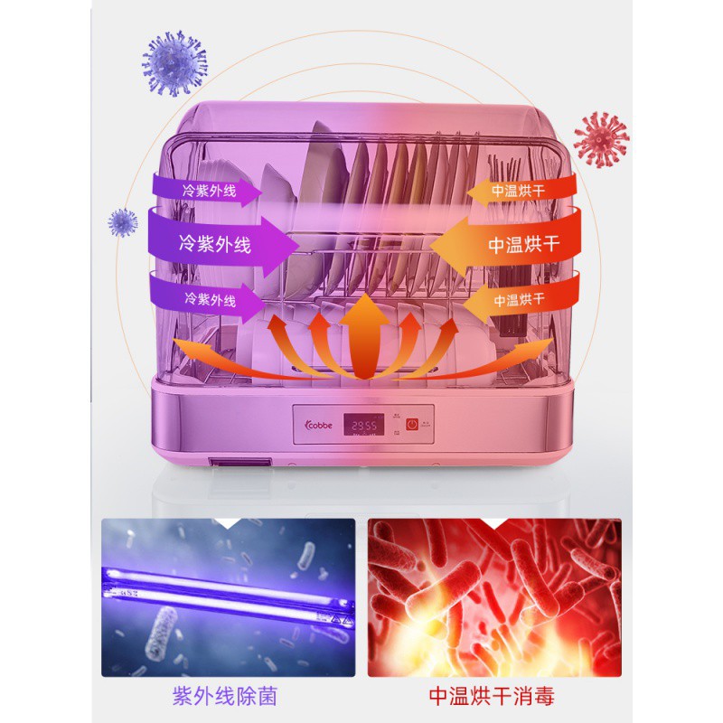 沥水消毒碗柜放碗筷收纳箱收纳盒带盖装餐具盘碗碟置物架厨房家用收纳层架 三维工匠高清大图