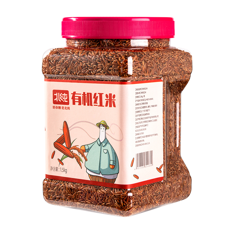 北纯 有机红米-1.5kg 瓶装高清大图