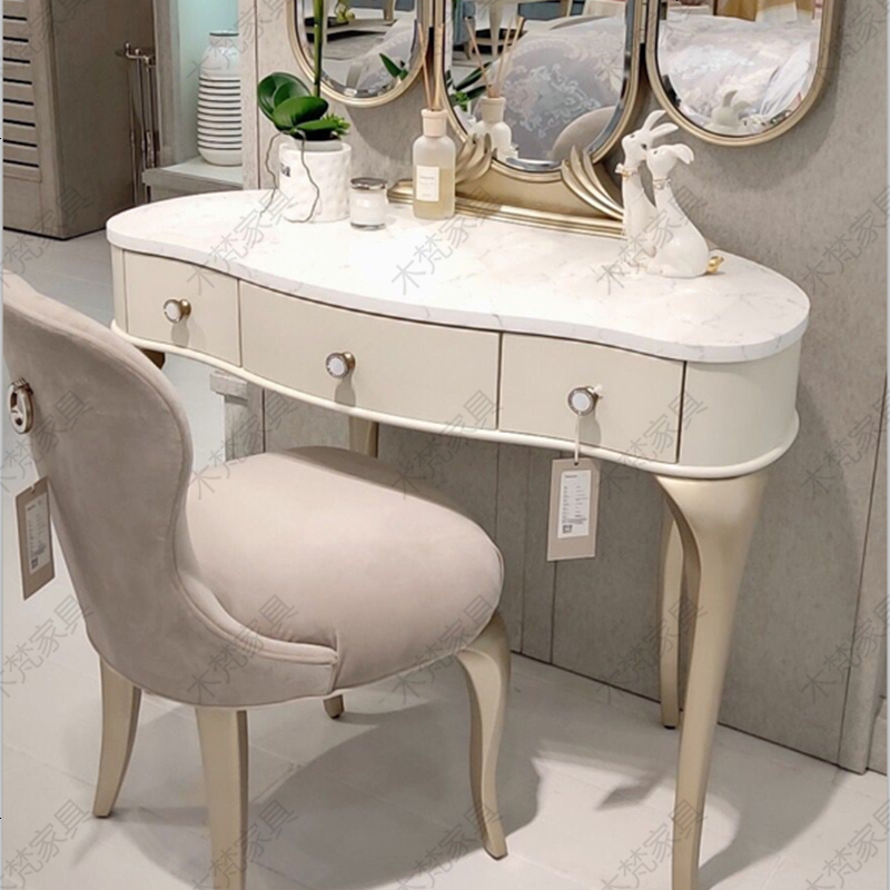 风轻奢梳妆台现代简约卧室网红款梳妆台创意设计师美式化妆桌