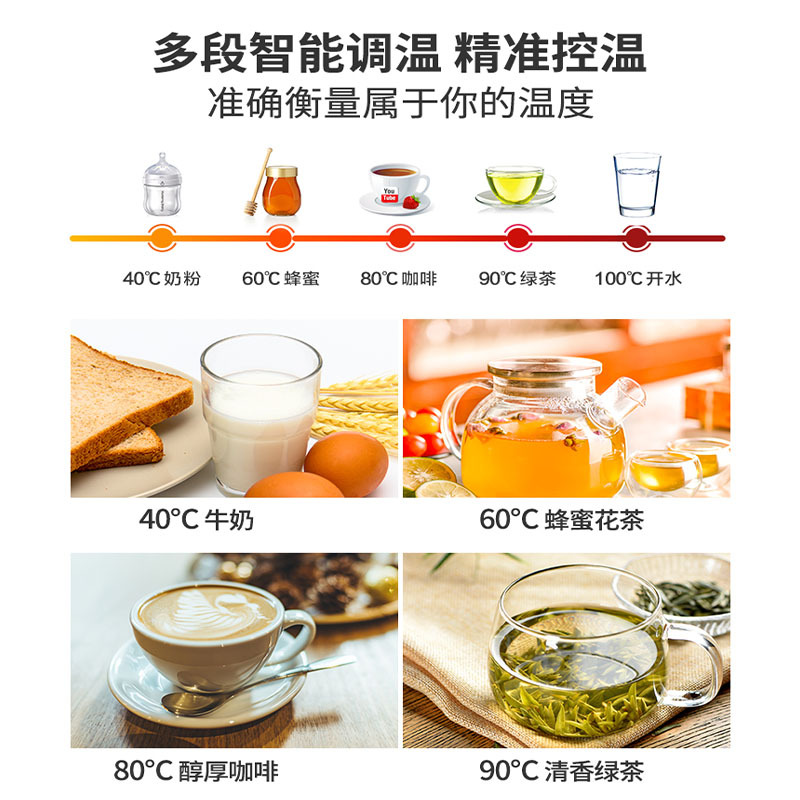 苏泊尔(SUPOR)电热水壶1.5L家用自动断电智能恒温热水壶保温泡茶不锈钢烧水壶SW-15J69A