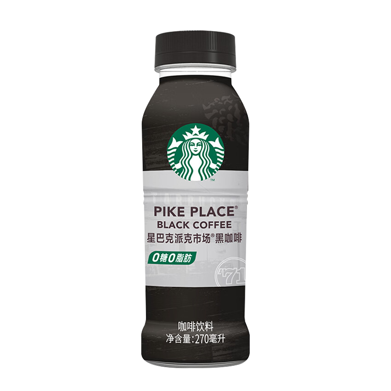 星巴克派克市场黑咖啡270ml*1瓶无糖0脂即饮咖啡饮料高清大图