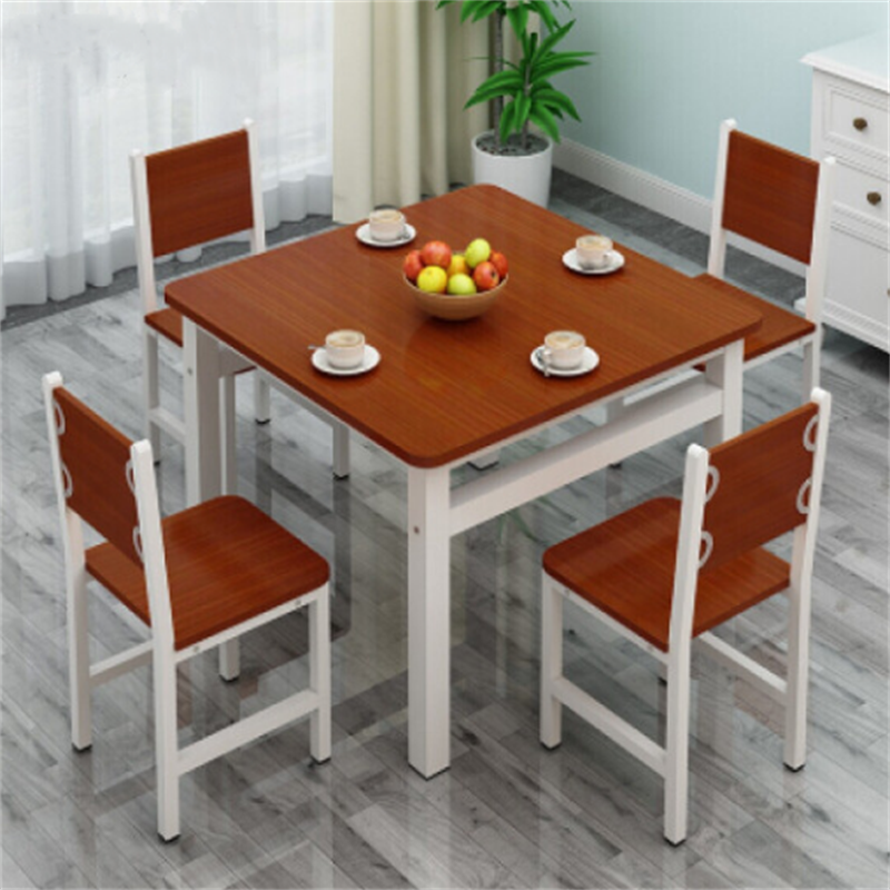 颂泰餐桌椅组合简易四方桌100x100一桌四椅