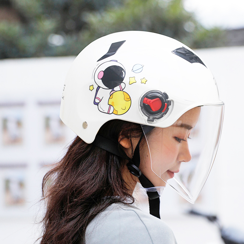 淘尔杰taoerj电瓶电动车头盔女夏天夏季防晒安全帽男四季卡通用灰可爱