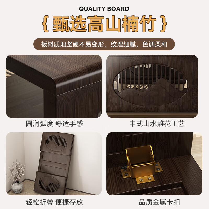戴劲茶桌可折叠茶几阳台炕桌飘窗小桌子家用客厅茶台67-40-30原木色高清大图