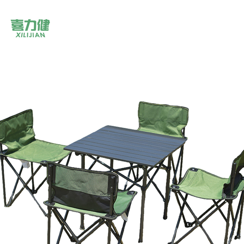 喜力健 户外折叠桌椅套装 方桌5件套-52*52*50CM 套高清大图