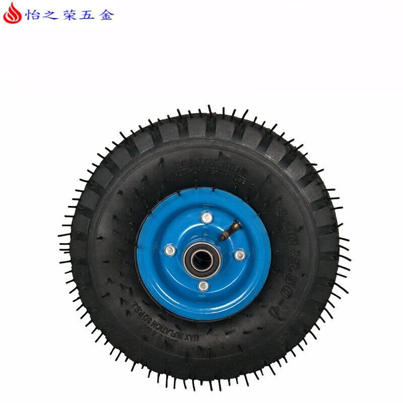 10寸8寸6寸12寸充气轮胎万向轮重型橡胶轮定向轮带刹车轮子静音轮12寸 10寸单轮图片