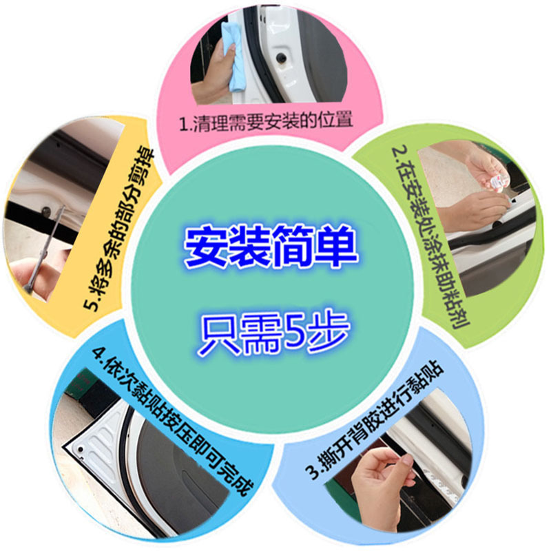 汽车植绒带密封条隔音车异响噪音植绒条板杂音摩擦静音胶条 宽度10毫米长度5米