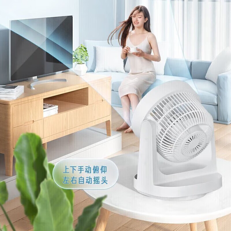 美的(Midea)台式转页扇电风扇鸿运扇台式学生宿舍家用转页扇落地扇家用 FGA20WD[遥控定时]桌面扇