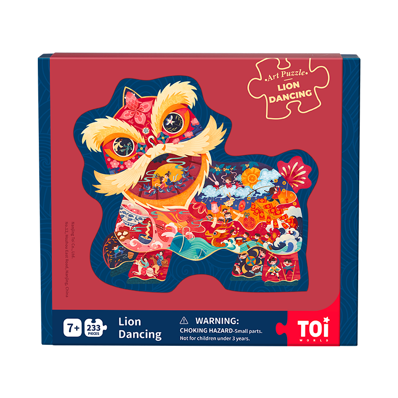 TOI图益 国风艺术拼图舞狮 儿童国潮益智玩具生日六一礼物男孩女孩2-3-4-5-6岁