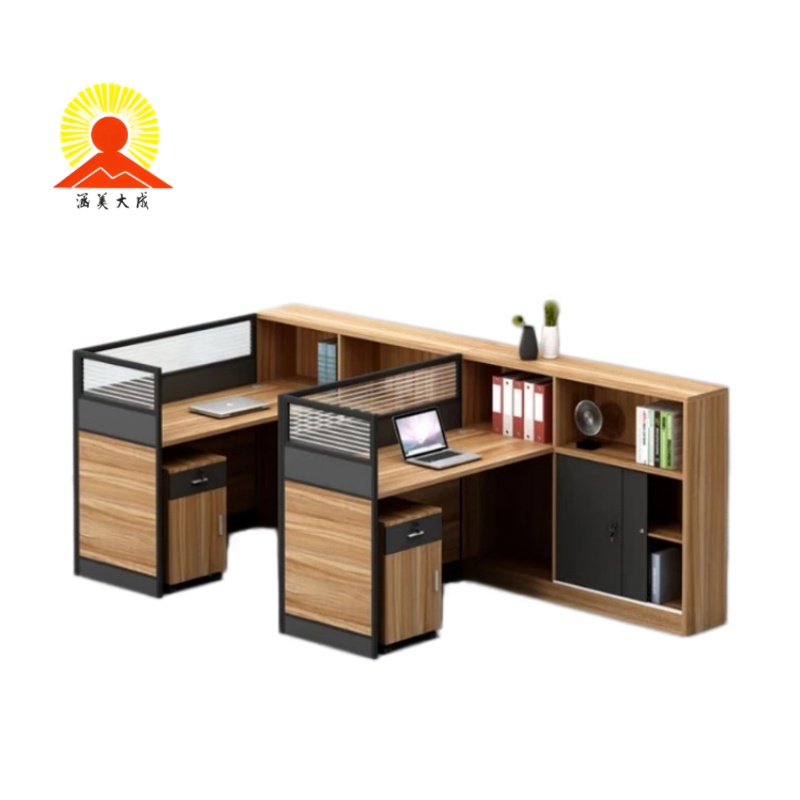 涵美大成 单人位屏风工位带书架 1600*1200*1200mm 位高清大图