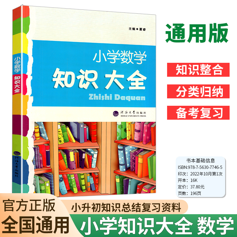 数学[全国版] 小学通用 [正版]2024新版 小学数学知识大全一二三四五六年级全国版通用 数学学力检测全套小学生 12
