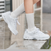 Skechers斯凯奇D’lites低帮鞋厚底中跟熊猫鞋 蛇纹拼接轻质新潮老爹鞋运动鞋女士11979