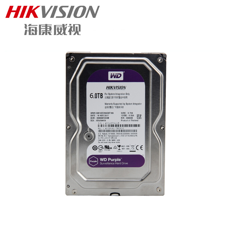 海康6t西数紫盘监控硬盘视频