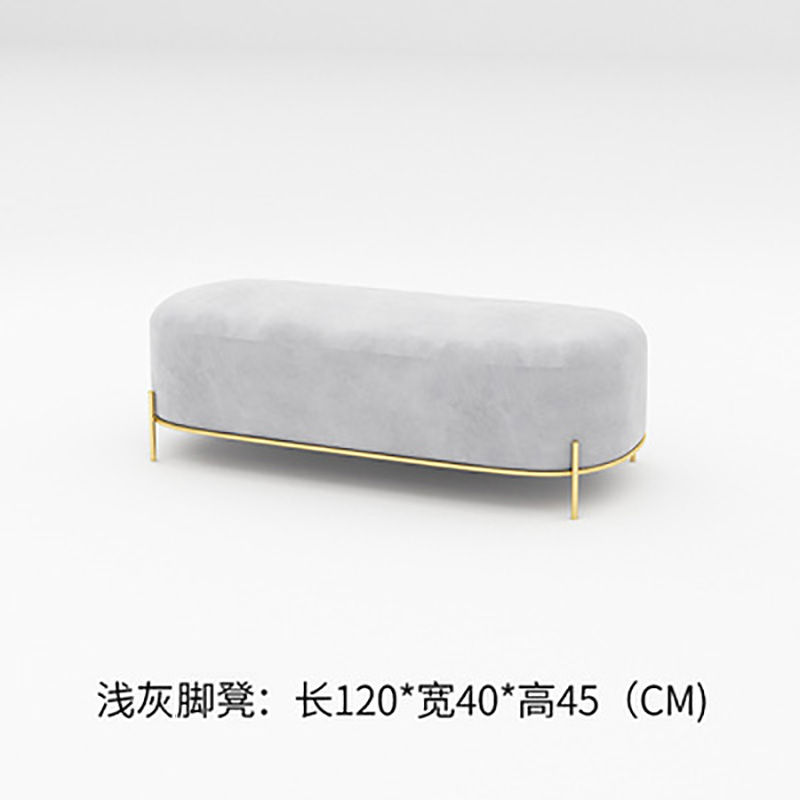 服装店小沙发现代简约美发店美容院小户型接待休闲双人沙发店铺用 浅灰脚凳