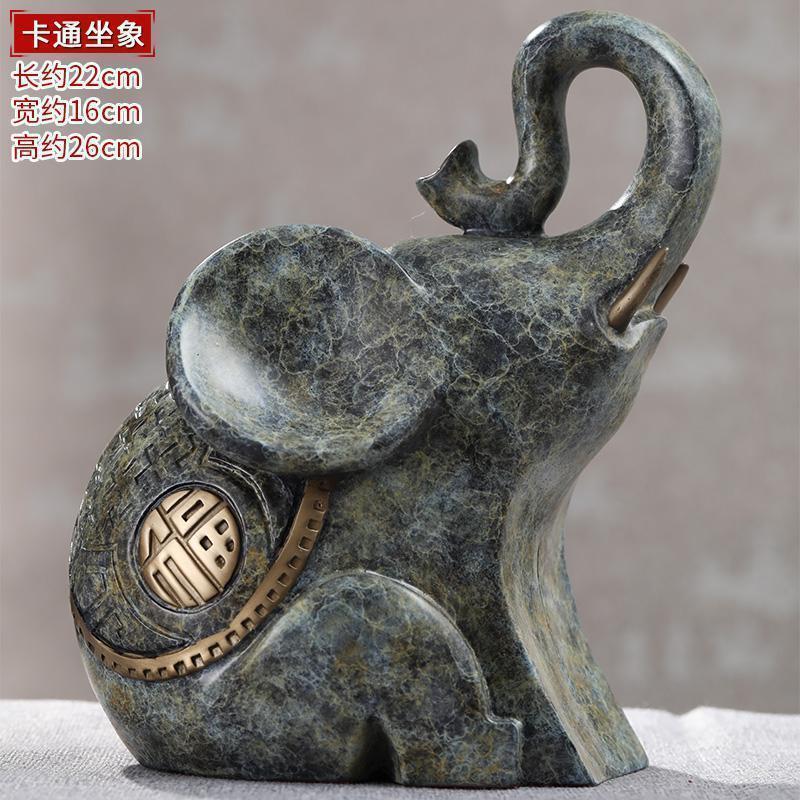美帮汇铜大象摆件一对象工艺品家居客厅玄关酒柜电视柜装饰品高清大图