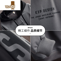 YANXU男士连帽卫衣2023秋季新款款中山潮牌男生上衣服外套