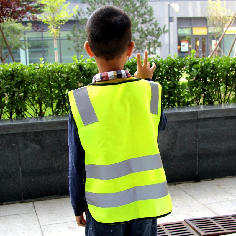 趣行 反光衣 反光背心 儿童反光马甲 1.1-1.4米小学生均码套头反光衣安全服