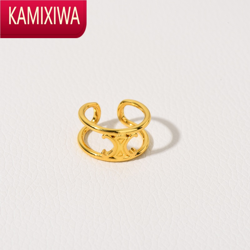 KAMIXIWA复古凯旋门双层叠戴开口戒指高级感时尚百搭小众设计ins指环女