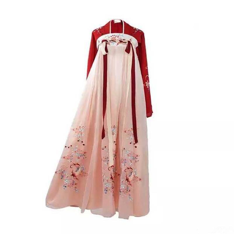 汉服女锦鲤绣花古风唐制齐胸襦裙高腰秋冬传统飘逸古装改良仙女裙酒