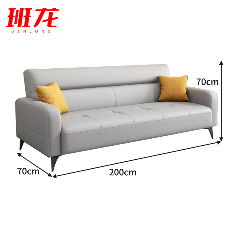 班龙折叠沙发床四人位浅灰色张高清大图