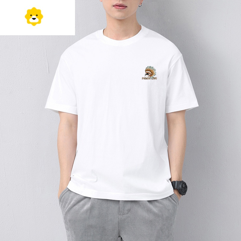 fish basket2023新款短袖夏季男女国潮中国风熊猫t恤panda潮牌印地安