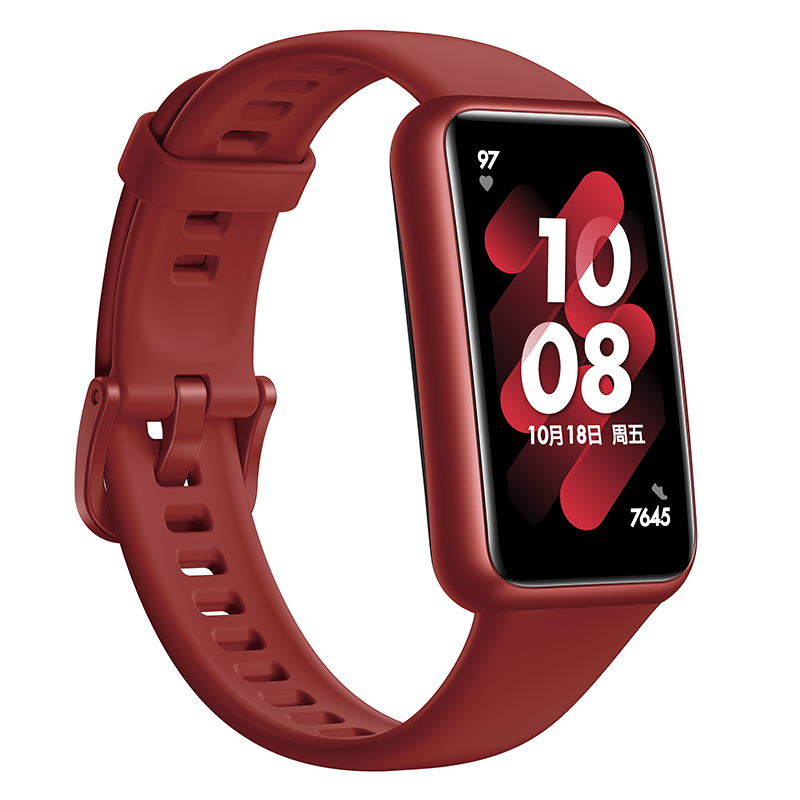 华为huawei手环7标准版烈焰红智能手环运动手环999毫米轻薄设计血氧
